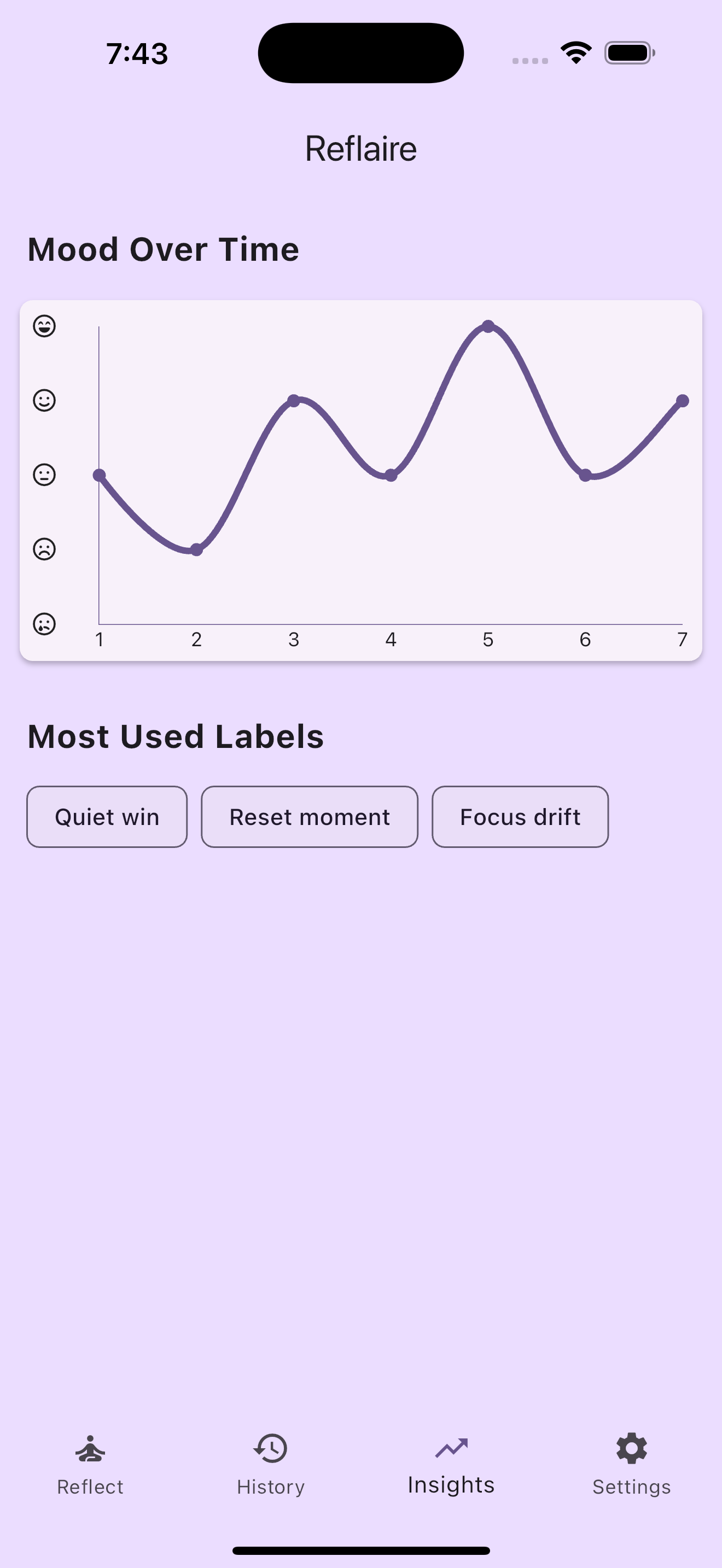 Reflection finish screen